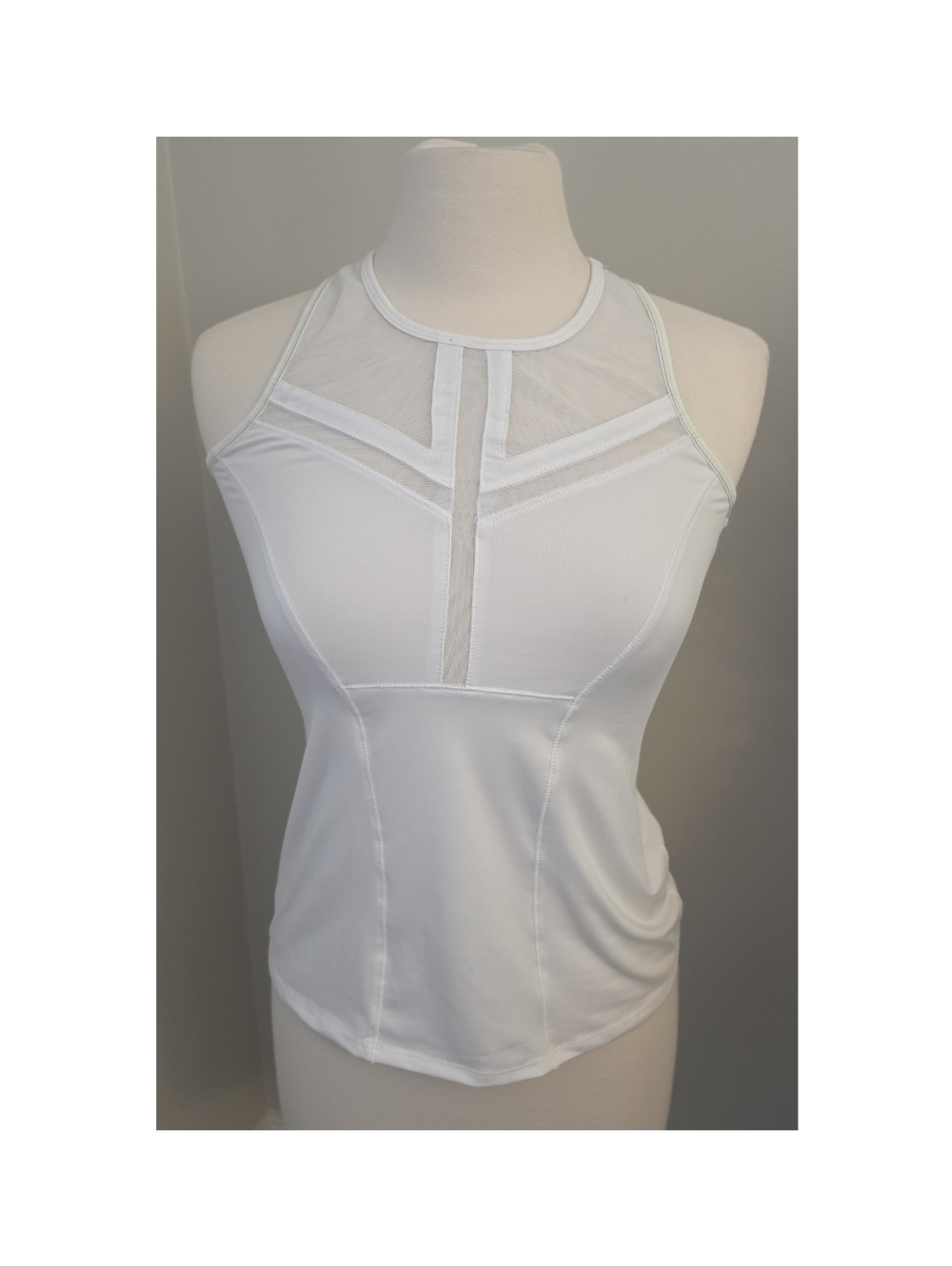 K-Swiss x Lucky in Love Mesh Panel Tennis Pickleball Tank Top White Size S 4/6